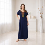 Multifloral Embroidery Night Gown