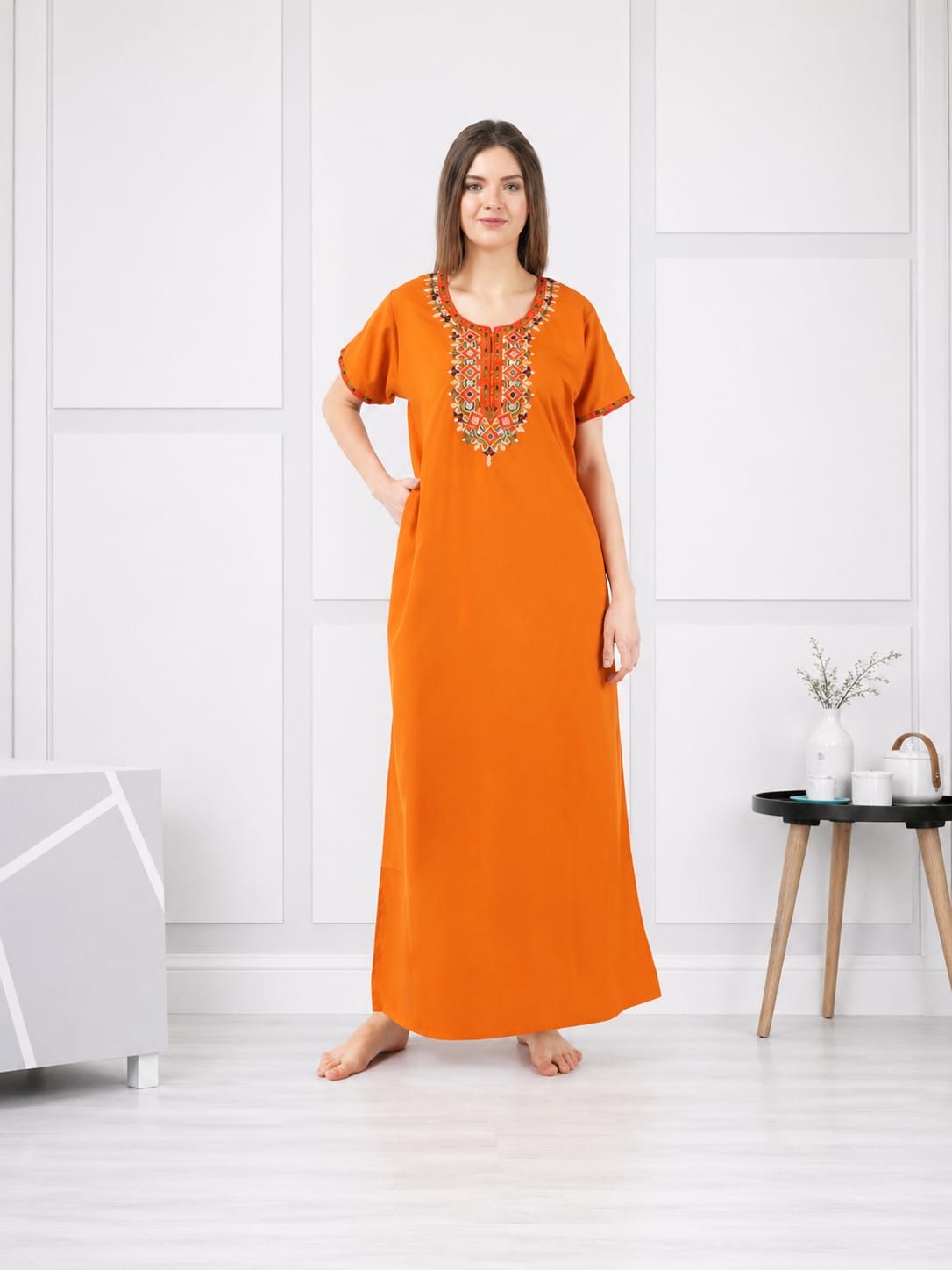 Multi Coloured Embroidered Nightgown