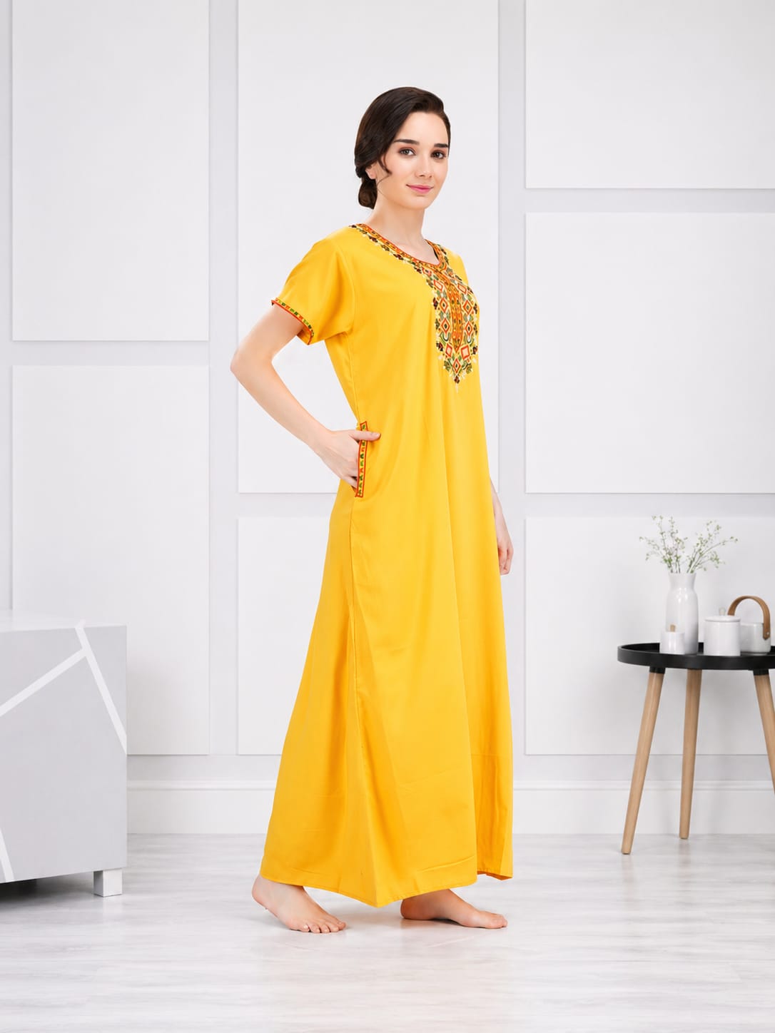 Multi Coloured Embroidered Nightgown