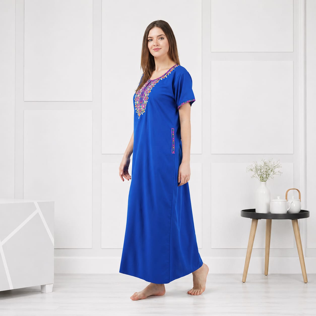 Multi Coloured Embroidered Nightgown
