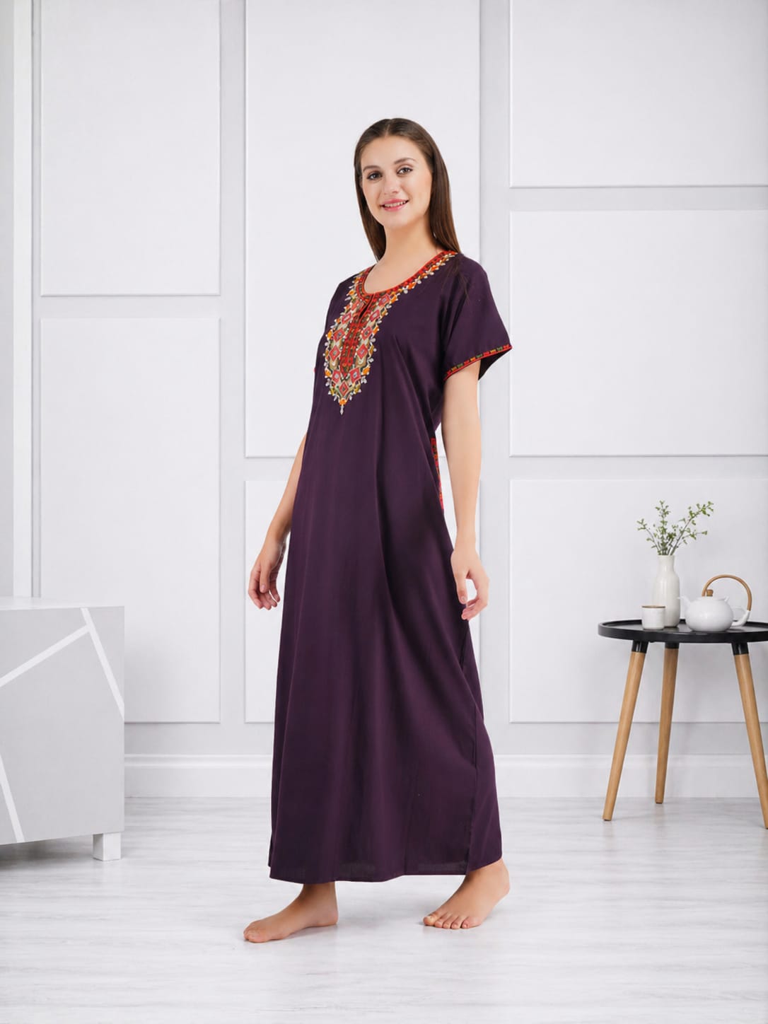 Multi Coloured Embroidered Nightgown