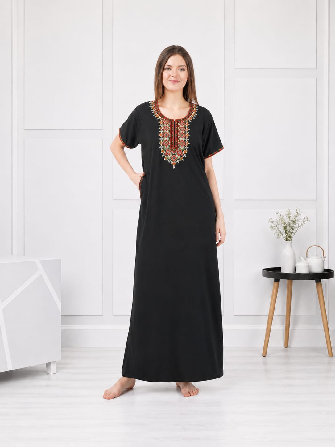 Multi Coloured Embroidered Nightgown