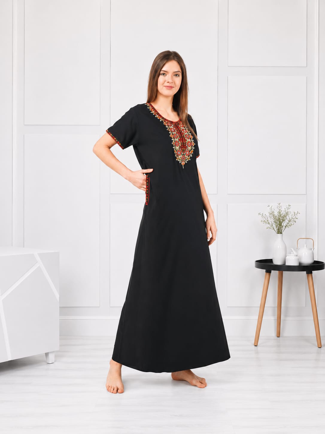 Multi Coloured Embroidered Nightgown