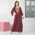 Nine Flowers Embroidery Night Gown