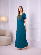 Resham Embroidery Night Gown
