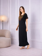 Resham Embroidery Night Gown