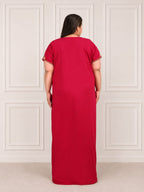 Abhlaline contrast Embroidered Nightgown