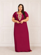 Abhlaline contrast Embroidered Nightgown