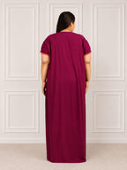 Abhlaline contrast Embroidered Nightgown