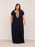 Abhlaline contrast Embroidered Nightgown