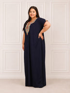 Abhlaline contrast Embroidered Nightgown