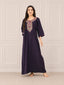 Flowerline Contrast Full Sleeve Night Gown