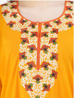 Flowerline Contrast Full Sleeve Night Gown