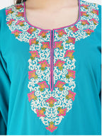 Flowerline Contrast Full Sleeve Night Gown
