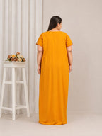 Flowerline Contrast Embroidered Nightgown
