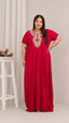 Flowerline Contrast Embroidered Nightgown