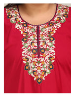 Flowerline Contrast Embroidered Nightgown