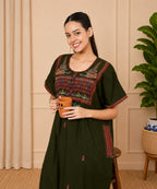 KOI SLEEPWEAR SQR neck bhopali embroidered gown