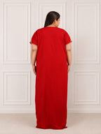 Abhlaline contrast Embroidered Nightgown