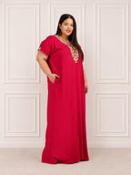 Abhlaline contrast Embroidered Nightgown