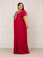 Abhlaline contrast Embroidered Nightgown