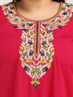 Abhlaline contrast Embroidered Nightgown