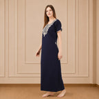 White Floral Embroidered Nightgown
