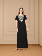 White Floral Embroidered Nightgown