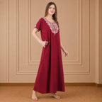 White Floral Embroidered Nightgown