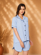 KOI-SOLID TEXTURE-SHORTS-BLUE-NIGHTS