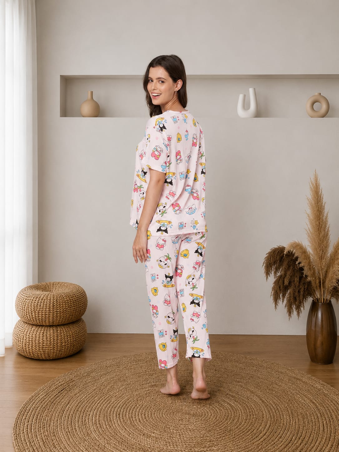 KOI-3D TEXTURE-PINK-FULL-PAJAMASET