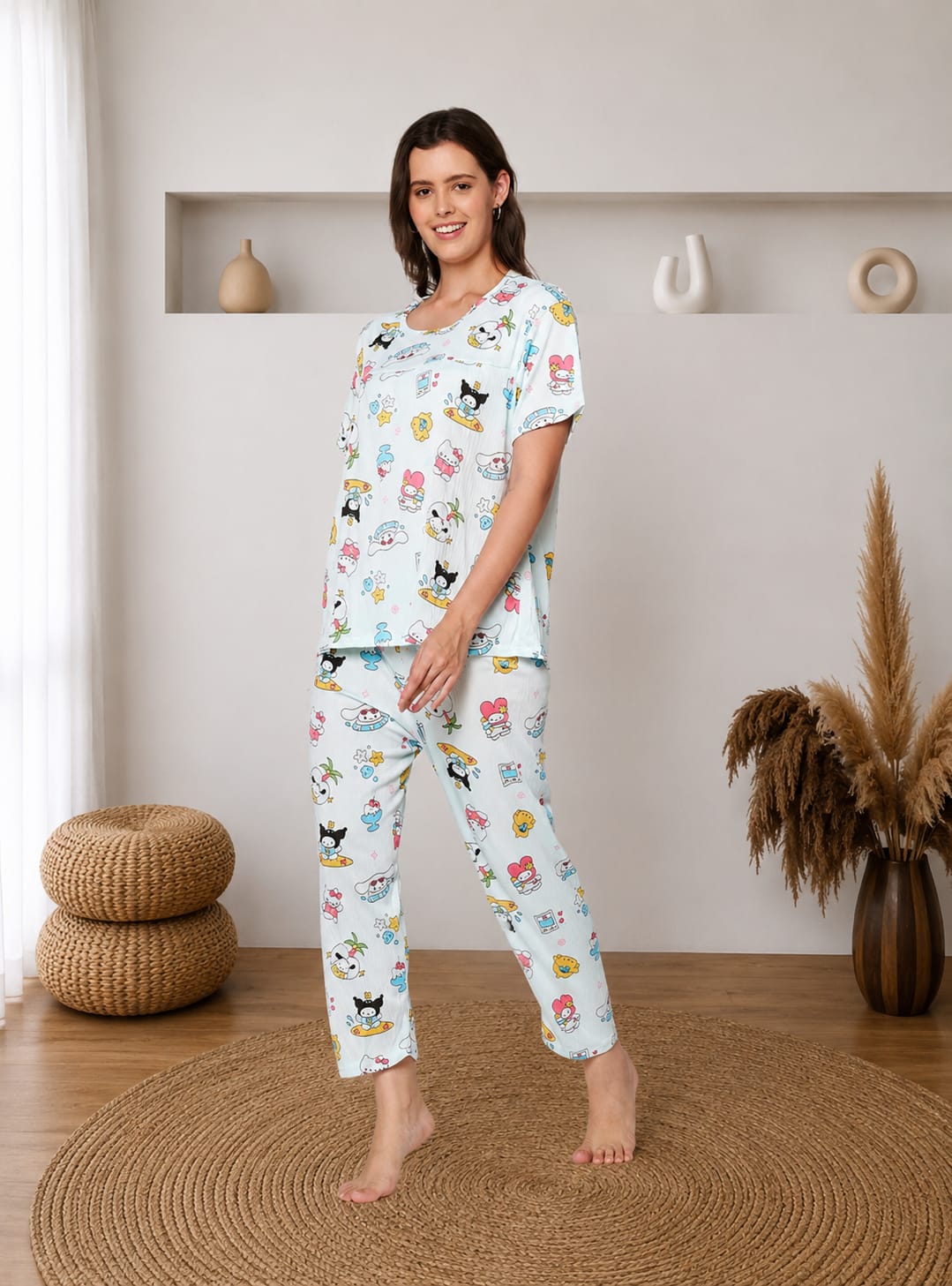 KOI-3D TEXTURE-BLUE-FULL-PAJAMASET