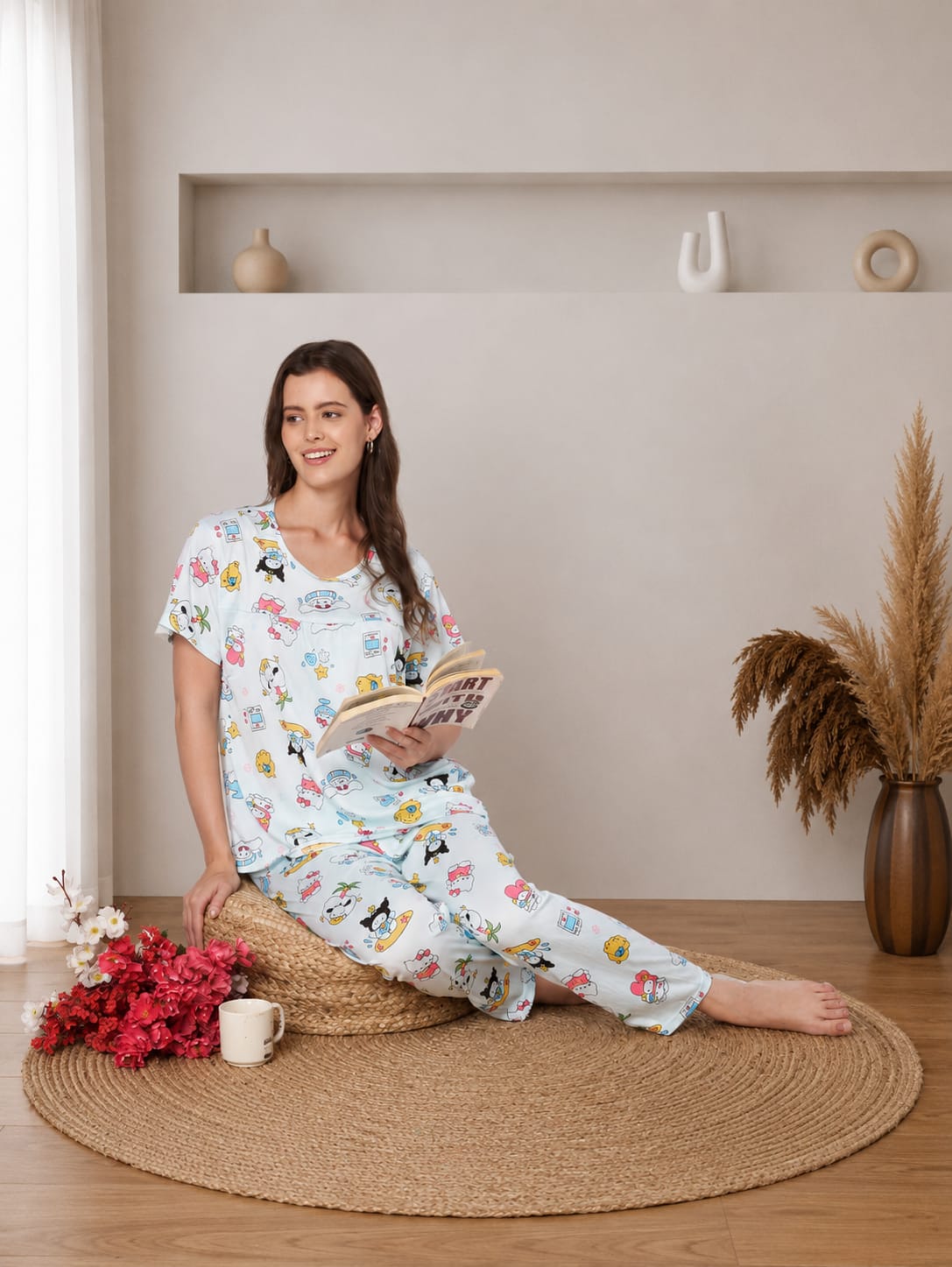 KOI-3D TEXTURE-BLUE-FULL-PAJAMASET