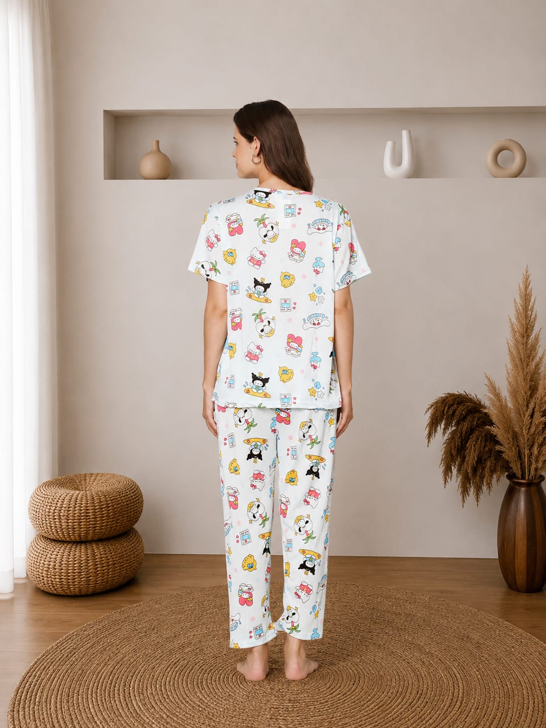 KOI-3D TEXTURE-BLUE-FULL-PAJAMASET