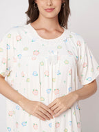 KOI-Cream Pastel -Floral Nighty