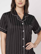 KOI-STRAPPY BLACK-SATIN-PAJAMASET