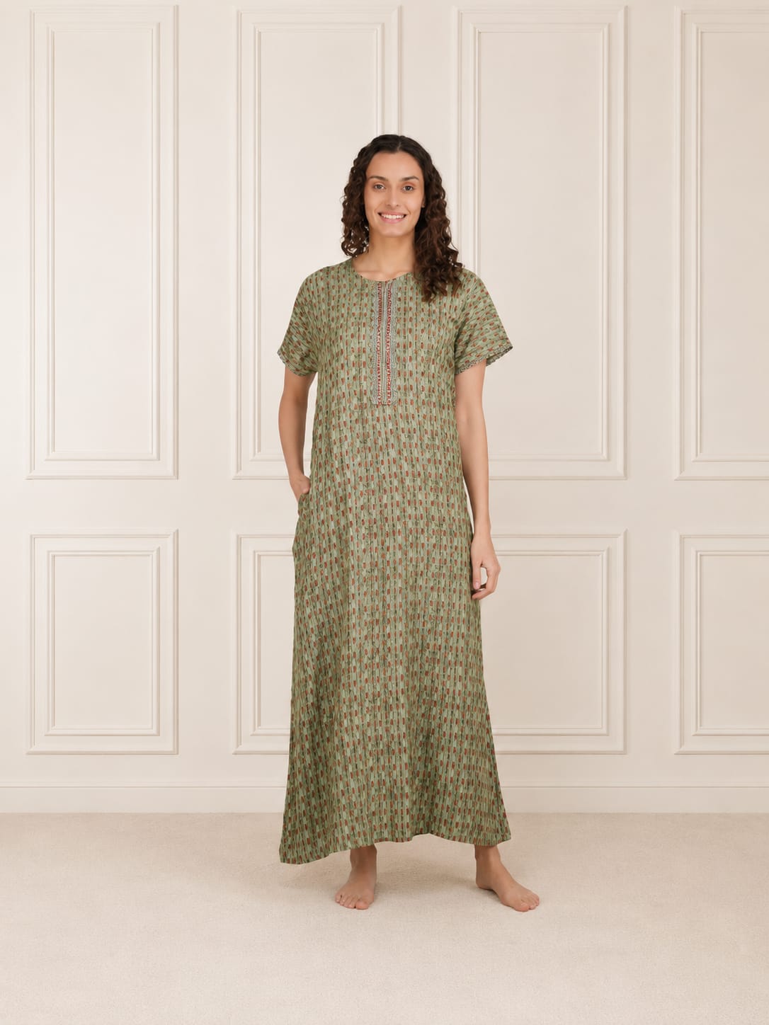 Embroidery Night Gown