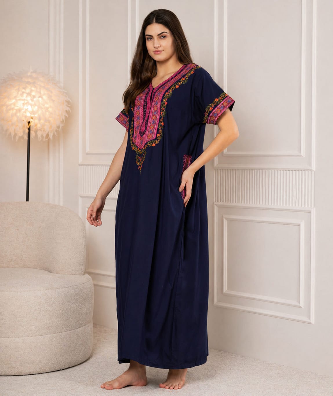KOI SLEEPWEAR Bopali embroidered gown