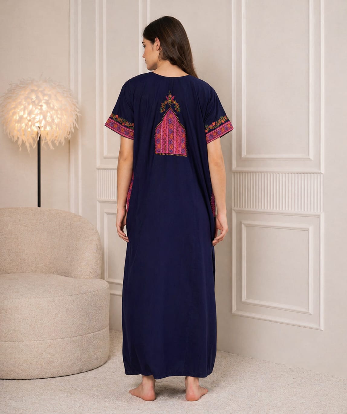 KOI SLEEPWEAR Bhopali embroidered gown Secondary image