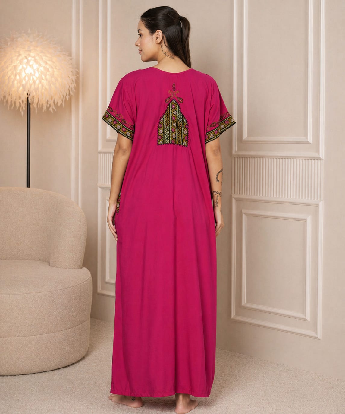 KOI SLEEPWEAR Bhopali embroidered gown