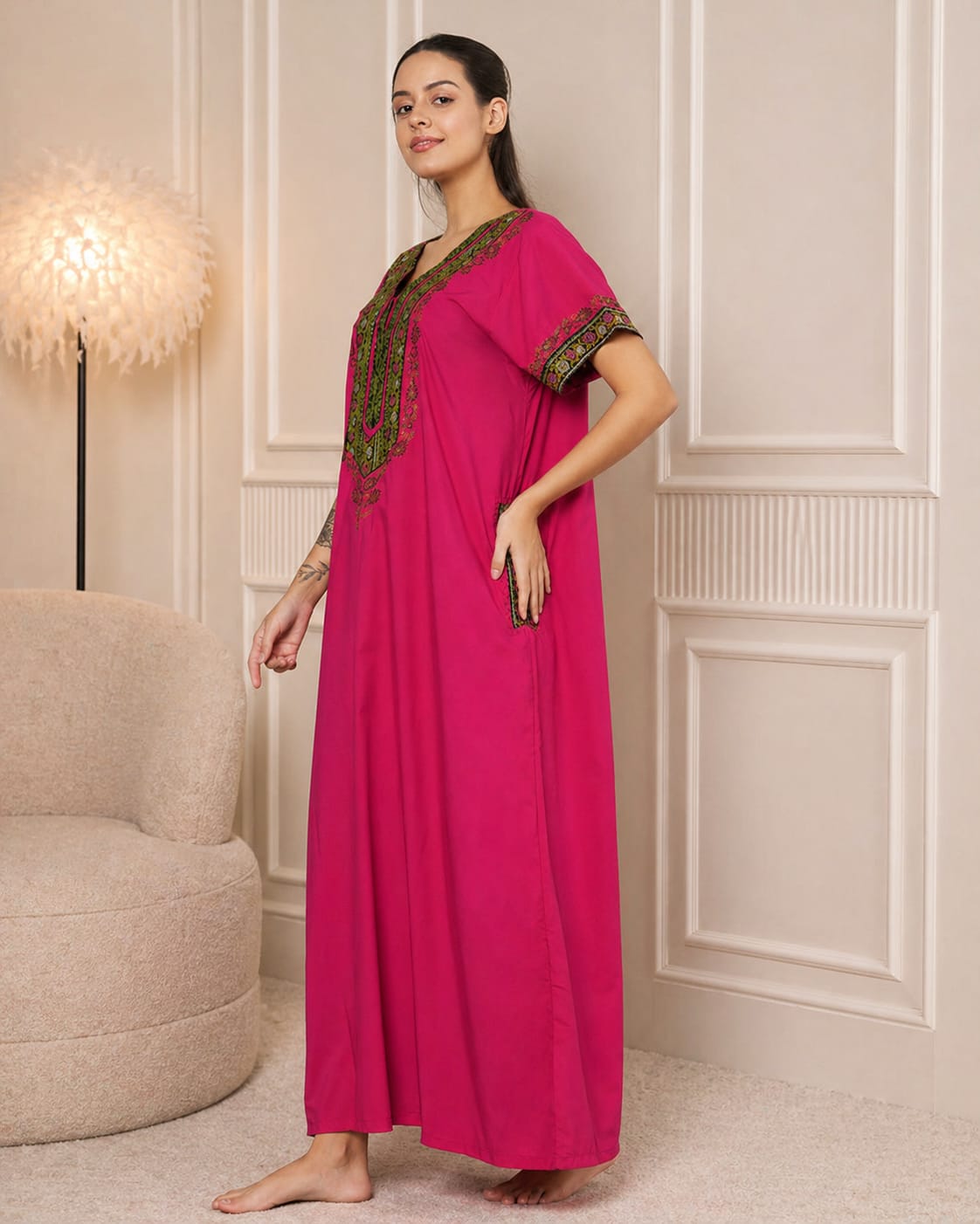 KOI SLEEPWEAR Bhopali embroidered gown
