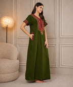 KOI SLEEPWEAR Bhopali embroidered gown
