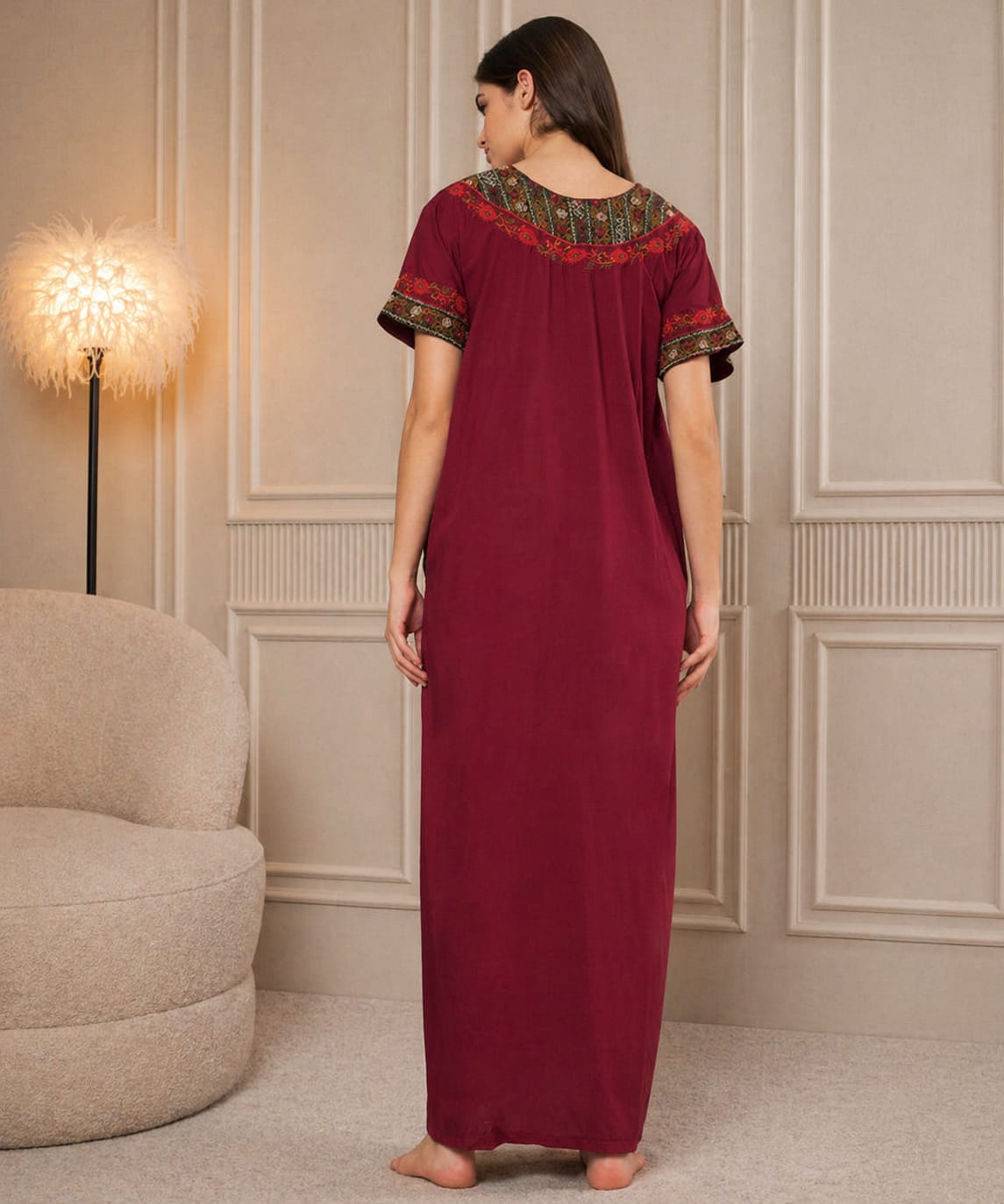 KOI SLEEPWEAR Bhopali embroidered gown