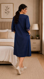 Premium Women’s Denim Midi Dress