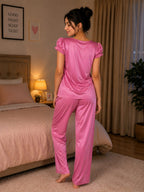 Pink Satin Night Suit