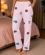 Pink Stripe Printed Night Suit