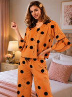 Women's Dot Printed Night Suit Set
