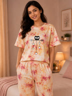 Women's Tie-Dye Night Suit Set