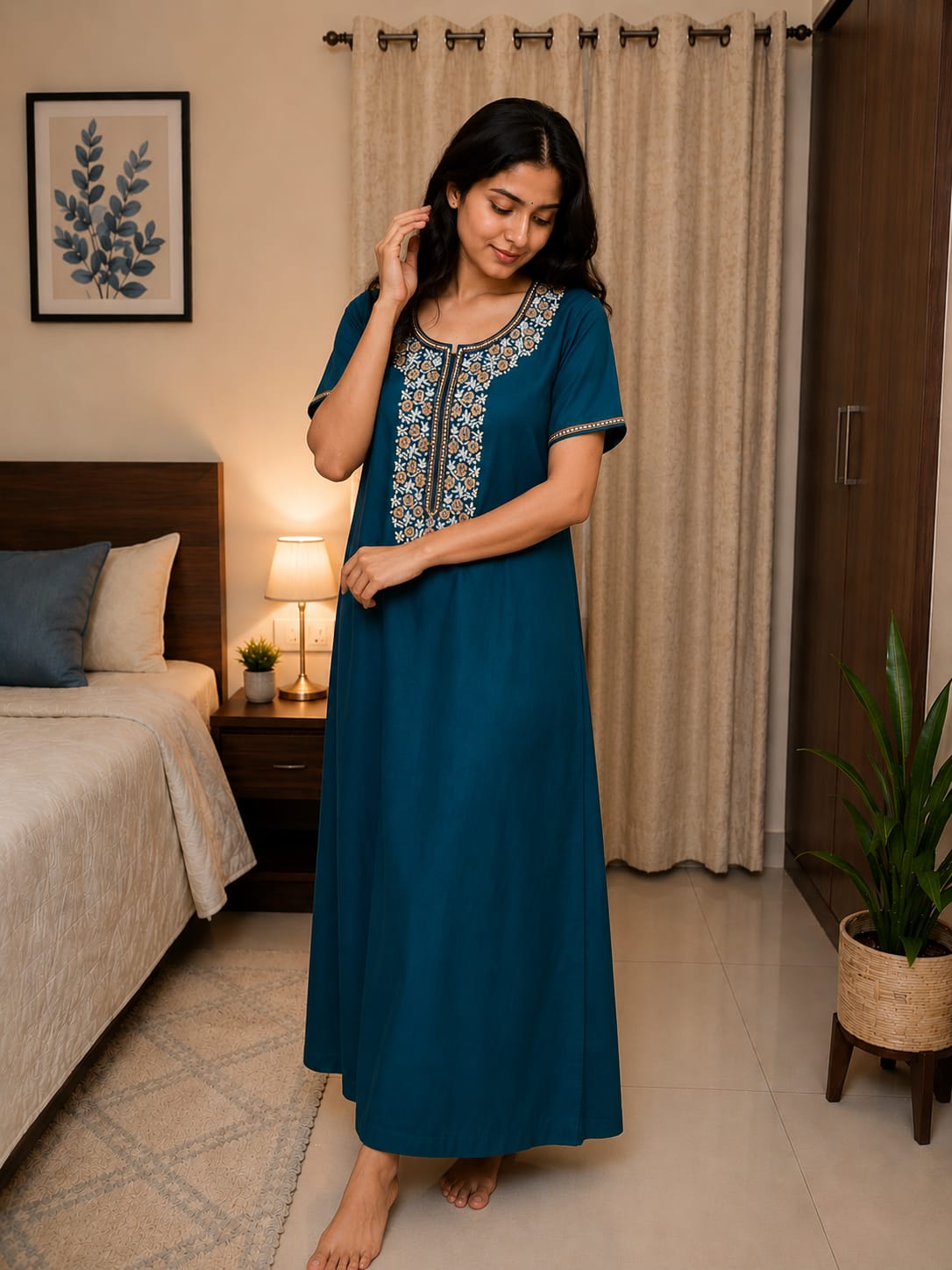 KOI Sleepwear - Women's Embroidered Night Gown