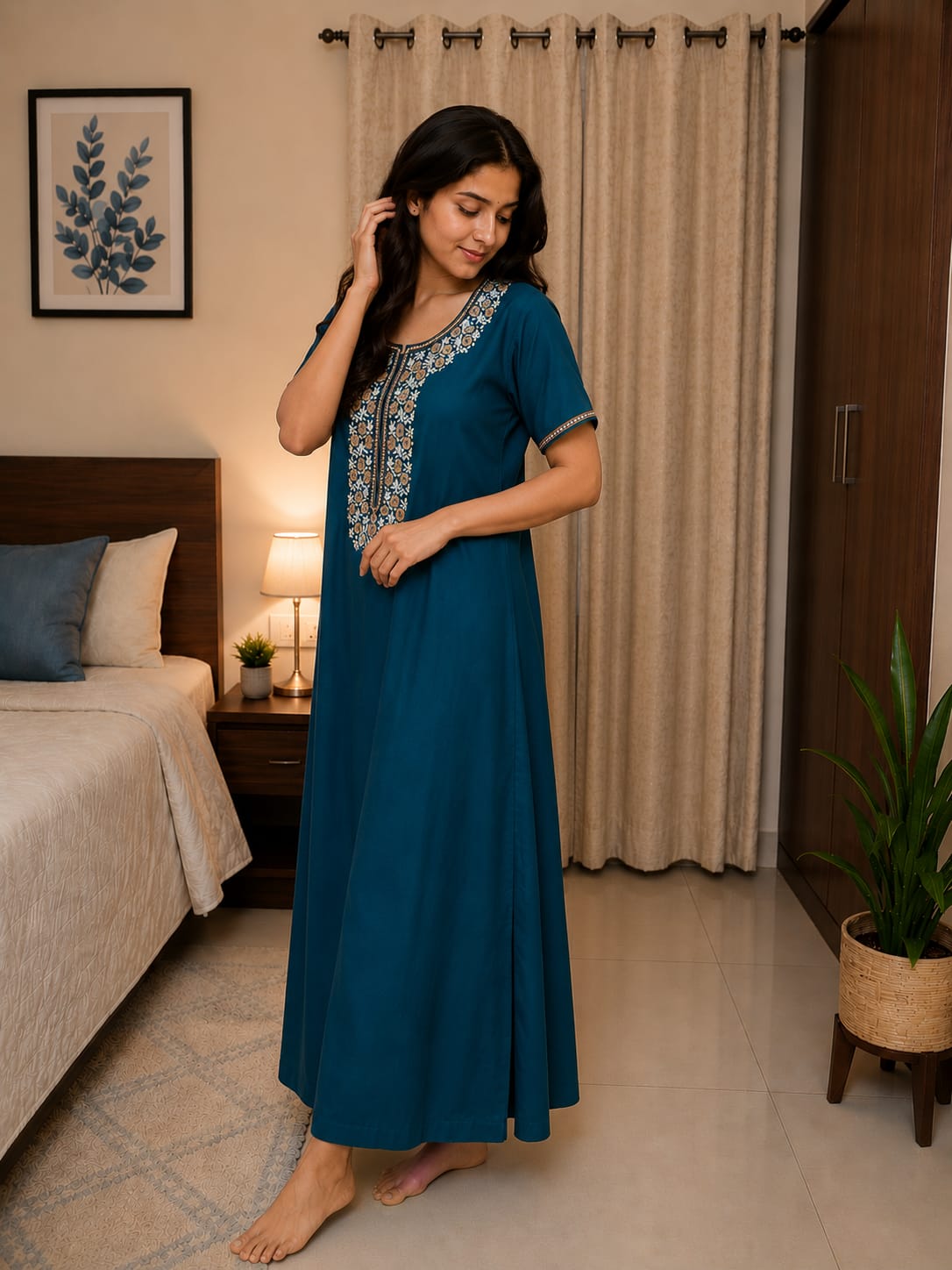 KOI Sleepwear - Women's Embroidered Night Gown